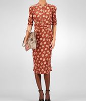 Bottega Veneta® Silk Embroidered Studded Marguerite Print Dress Bottega Veneta® Silk Embroidered Studded Marguerite Print Dress