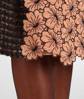 Bottega Veneta® Silk Embroidered Perforated Flower Skirt Bottega Veneta® Silk Embroidered Perforated Flower Skirt