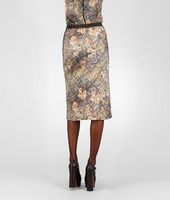 Bottega Veneta® Silk Embroidered Studded Scribble Floral Print Skirt Bottega Veneta® Silk Embroidered Studded Scribble Floral Print Skirt