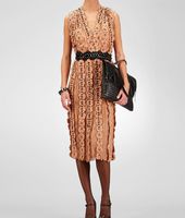 Bottega Veneta® Light Silk Studded Embroidered Flower Dress Bottega Veneta® Light Silk Studded Embroidered Flower Dress
