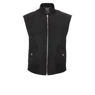 McQ, Jacket, Jet Black Sleeveless Bomber