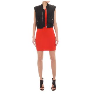 McQ, Jacket, Jet Black Sleeveless Bomber