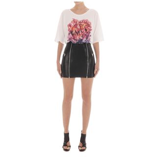 McQ, Skirt, Jet Black Double Zip Leather Skirt