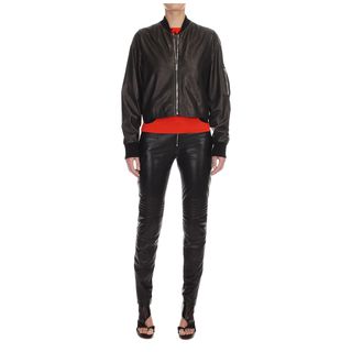 McQ, Jacket, Cropped Leather Bomber