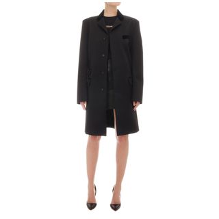 McQ, Coat, Jet Black Lux Aspect Oversized Coat