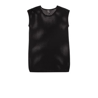 McQ, T-Shirt & Tank, Jet Black Mesh Tank