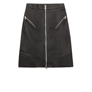 McQ, Skirt, Leather Zip Pencil Skirt