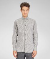 Bottega Veneta® Ardoise Micro Grid Cotton Dress Shirt Bottega Veneta® Ardoise Micro Grid Cotton Dress Shirt