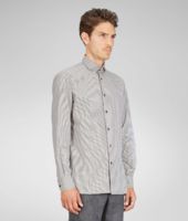 Bottega Veneta® Ardoise Micro Grid Cotton Dress Shirt Bottega Veneta® Ardoise Micro Grid Cotton Dress Shirt