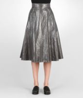 Bottega Veneta® Creased Shiny Lambskin Skirt Bottega Veneta® Creased Shiny Lambskin Skirt