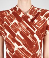 Bottega Veneta® Pearl Brique Crepe Brushes Print Dress Bottega Veneta® Pearl Brique Crepe Brushes Print Dress