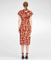 Bottega Veneta® Pearl Brique Crepe Brushes Print Dress Bottega Veneta® Pearl Brique Crepe Brushes Print Dress