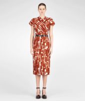 Bottega Veneta® Pearl Brique Crepe Brushes Print Dress Bottega Veneta® Pearl Brique Crepe Brushes Print Dress