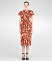 Bottega Veneta® Pearl Brique Crepe Brushes Print Dress Bottega Veneta® Pearl Brique Crepe Brushes Print Dress