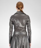 Bottega Veneta® Ardoise Creased Shiny Lambskin Jacket Bottega Veneta® Ardoise Creased Shiny Lambskin Jacket