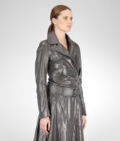 Bottega Veneta® Ardoise Creased Shiny Lambskin Jacket Bottega Veneta® Ardoise Creased Shiny Lambskin Jacket