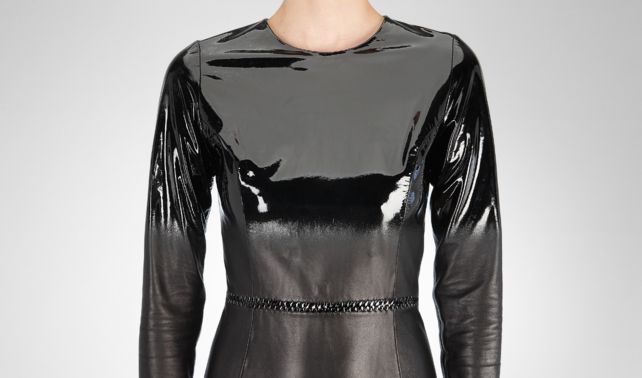 BOTTEGA VENETA - Glossed Lambskin Dress