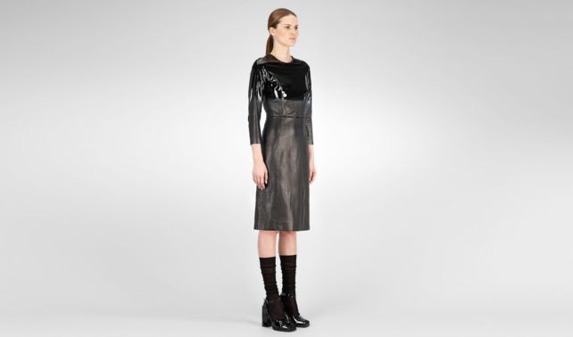 BOTTEGA VENETA - Glossed Lambskin Dress