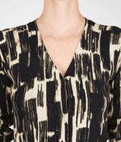 Bottega Veneta® Pearl Black Cashmere Brushes Print Cardigan Bottega Veneta® Pearl Black Cashmere Brushes Print Cardigan