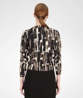 Bottega Veneta® Pearl Black Cashmere Brushes Print Cardigan Bottega Veneta® Pearl Black Cashmere Brushes Print Cardigan