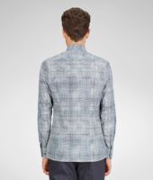 Bottega Veneta® Platre Prusse Multi Grid Cotton Dress Shirt Bottega Veneta® Platre Prusse Multi Grid Cotton Dress Shirt