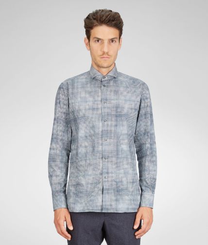 BOTTEGA VENETA - Multi Grid Cotton Dress Shirt