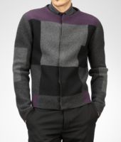 Bottega Veneta® Multicolor Patchwork Wool Cardigan Bottega Veneta® Multicolor Patchwork Wool Cardigan