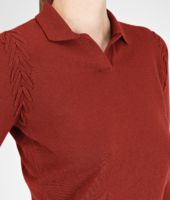 Bottega Veneta® Brique Soft Cashmere Polo Sweater Bottega Veneta® Brique Soft Cashmere Polo Sweater