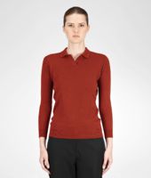Bottega Veneta® Brique Soft Cashmere Polo Sweater Bottega Veneta® Brique Soft Cashmere Polo Sweater