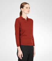 Bottega Veneta® Brique Soft Cashmere Polo Sweater Bottega Veneta® Brique Soft Cashmere Polo Sweater