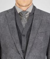Bottega Veneta® Jacke aus Optical Wool und Flannel Anthracite und Nero Bottega Veneta® Jacke aus Optical Wool und Flannel Anthracite und Nero