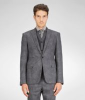 Bottega Veneta® Jacke aus Optical Wool und Flannel Anthracite und Nero Bottega Veneta® Jacke aus Optical Wool und Flannel Anthracite und Nero