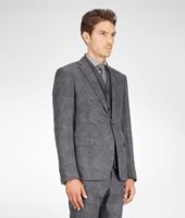Bottega Veneta® Jacke aus Optical Wool und Flannel Anthracite und Nero Bottega Veneta® Jacke aus Optical Wool und Flannel Anthracite und Nero