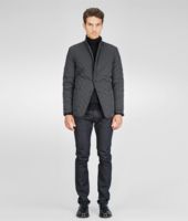 Bottega Veneta® Anthracite Nero Multigrid Wool Down Jacket Bottega Veneta® Anthracite Nero Multigrid Wool Down Jacket