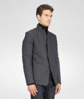 Bottega Veneta® Anthracite Nero Multigrid Wool Down Jacket Bottega Veneta® Anthracite Nero Multigrid Wool Down Jacket
