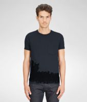 Bottega Veneta® Prusse Nero Light Cotton Merinos Wool T-Shirt Bottega Veneta® Prusse Nero Light Cotton Merinos Wool T-Shirt