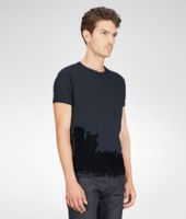 Bottega Veneta® Prusse Nero Light Cotton Merinos Wool T-Shirt Bottega Veneta® Prusse Nero Light Cotton Merinos Wool T-Shirt