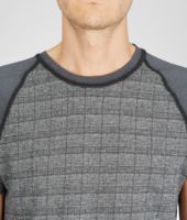 Bottega Veneta® Grey Micro Grid Jacquard Jersey T-Shirt Bottega Veneta® Grey Micro Grid Jacquard Jersey T-Shirt