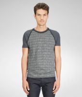 Bottega Veneta® Grey Micro Grid Jacquard Jersey T-Shirt Bottega Veneta® Grey Micro Grid Jacquard Jersey T-Shirt
