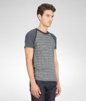 Bottega Veneta® Grey Micro Grid Jacquard Jersey T-Shirt Bottega Veneta® Grey Micro Grid Jacquard Jersey T-Shirt