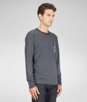 Bottega Veneta® T-Shirt aus Jacquard-Jersey und Micro Grid Bottega Veneta® T-Shirt aus Jacquard-Jersey und Micro Grid