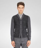 Bottega Veneta® Ardoise Nero Merinos Wool Net Cardigan Bottega Veneta® Ardoise Nero Merinos Wool Net Cardigan