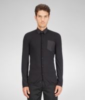 Bottega Veneta® Nero Light Cotton Merinos Wool Shirt Bottega Veneta® Nero Light Cotton Merinos Wool Shirt