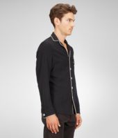 Bottega Veneta® Dark Navy Soft Washed Flannel Shirt Bottega Veneta® Dark Navy Soft Washed Flannel Shirt