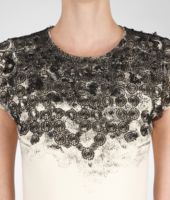 Bottega Veneta® Pearl Nero Crepe Japonnaise Lace Embroidered Dress Bottega Veneta® Pearl Nero Crepe Japonnaise Lace Embroidered Dress