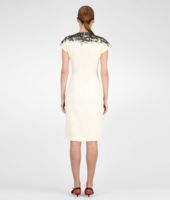 Bottega Veneta® Pearl Nero Crepe Japonnaise Lace Embroidered Dress Bottega Veneta® Pearl Nero Crepe Japonnaise Lace Embroidered Dress