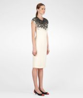 Bottega Veneta® Pearl Nero Crepe Japonnaise Lace Embroidered Dress Bottega Veneta® Pearl Nero Crepe Japonnaise Lace Embroidered Dress