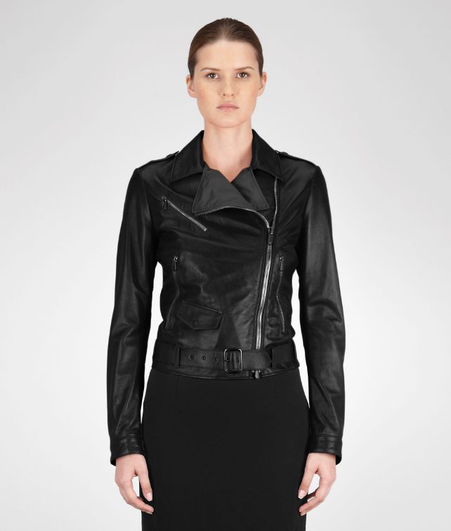 BOTTEGA VENETA JACKET IN NERO LAMBLEATHER Coat or Jacket D fp
