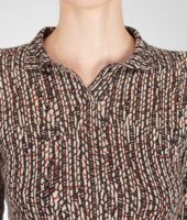 Bottega Veneta® Multicolor Cashmere Silk Fence Print Polo Bottega Veneta® Multicolor Cashmere Silk Fence Print Polo