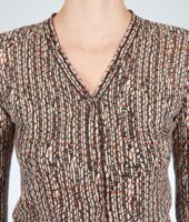 Bottega Veneta® Multicolor Cashmere Silk Fence Print Cardigan Bottega Veneta® Multicolor Cashmere Silk Fence Print Cardigan